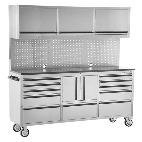 72 in. 11-drawer stainless steel tool box and cabinet combination|72 inch stainless steel cabinet.